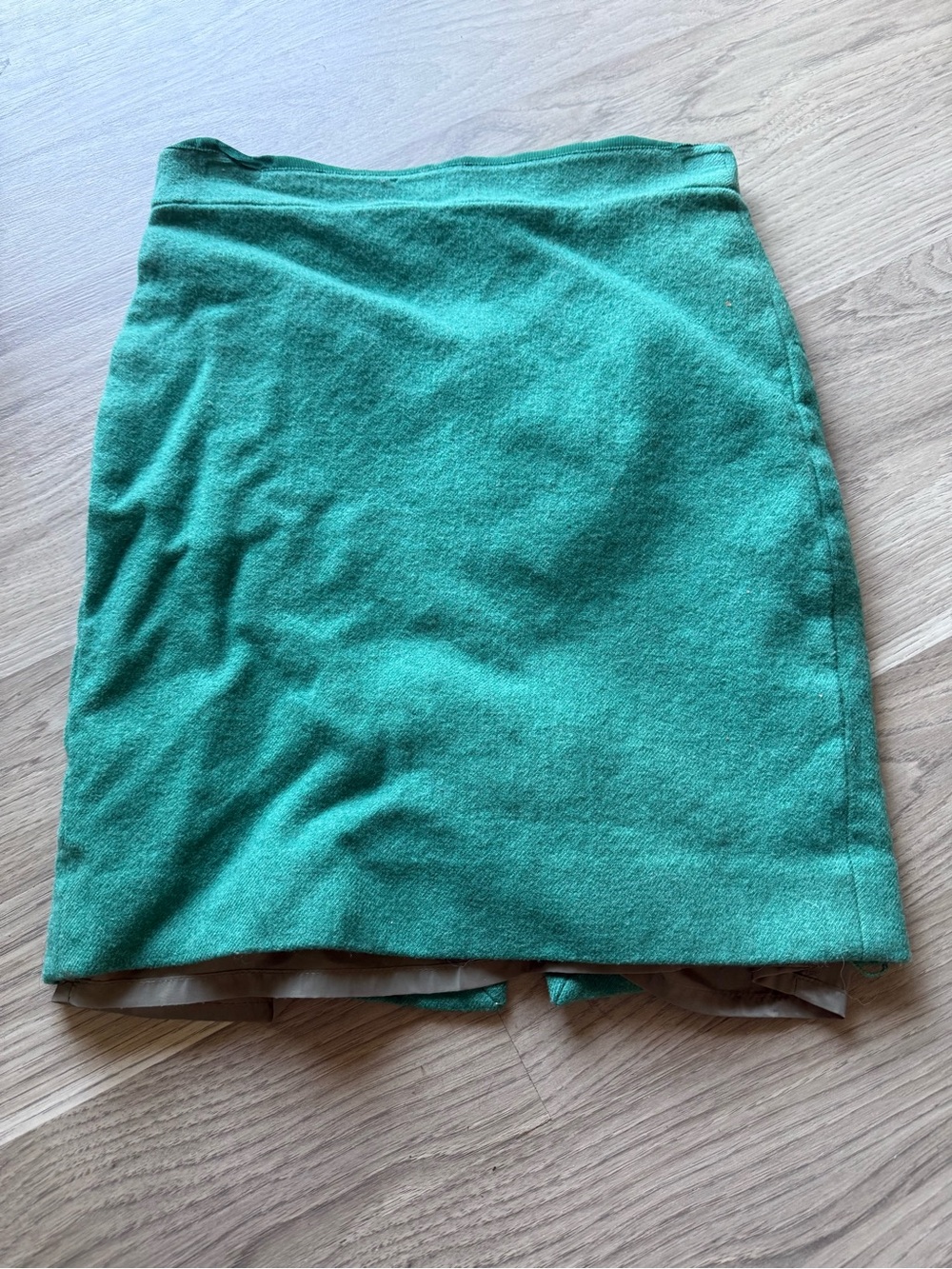 Vintage J Crew Green Wool Blend Straight Skirt